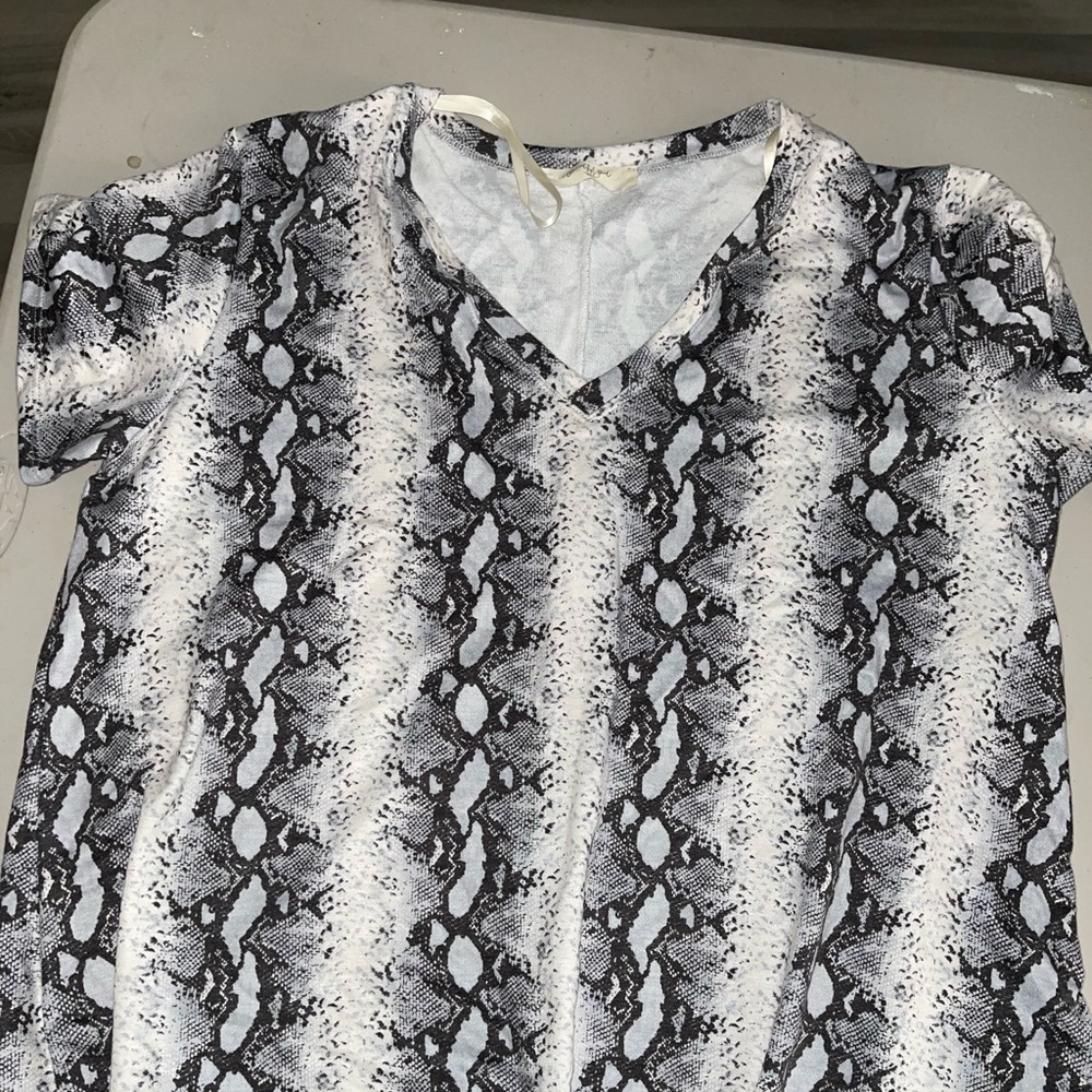 Snakeskin print super soft dressy tee